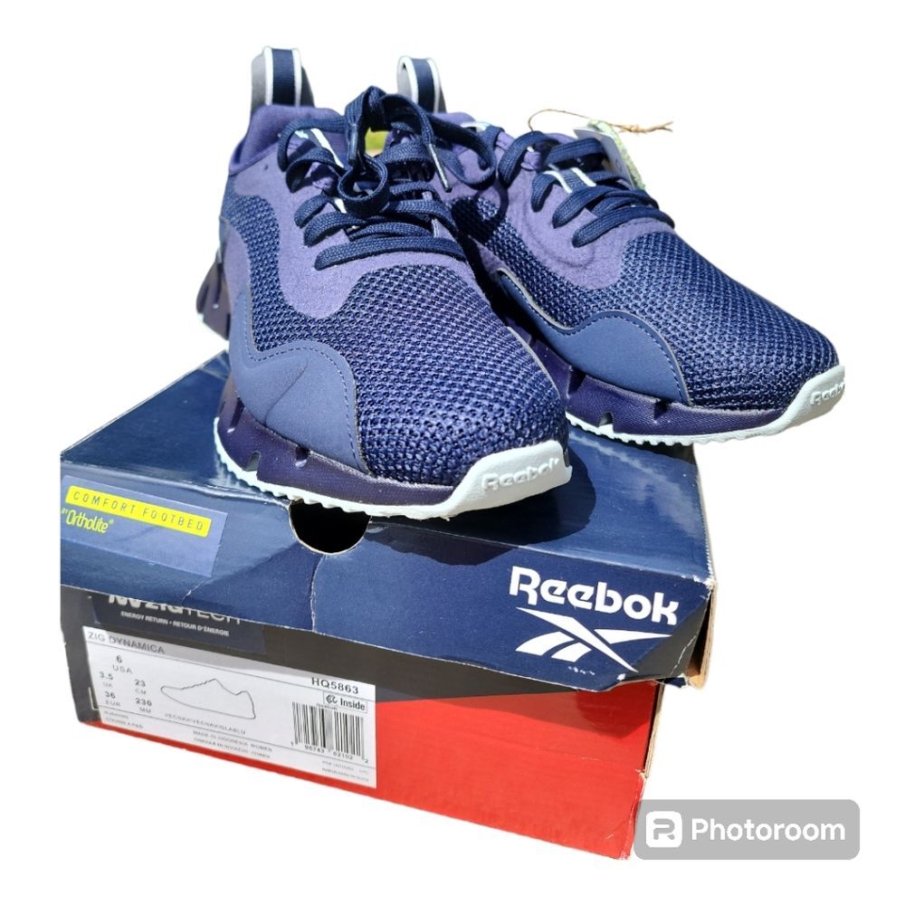 NIB Reebok Zig Dynamica sneaker tennis shoe women's size 6 Blue stylish chic - Picture 4 of 8